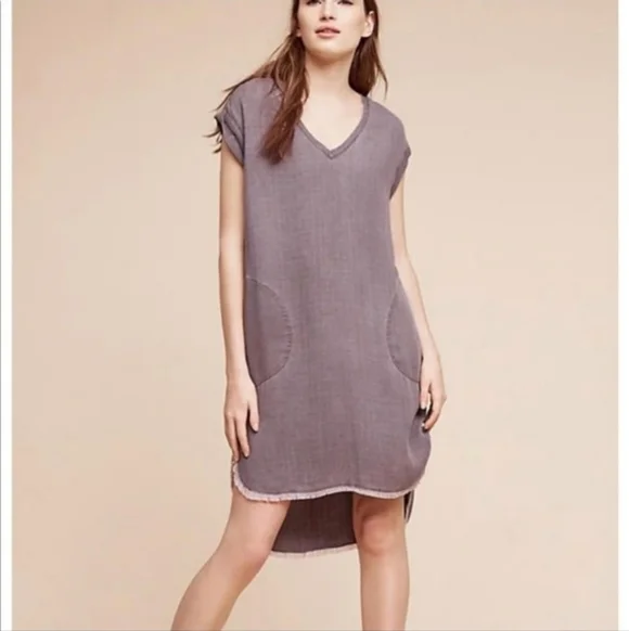 Anthropologie Hi-Lo Grey Tunic Dress Cloth & Stone - Picture 3 of 10